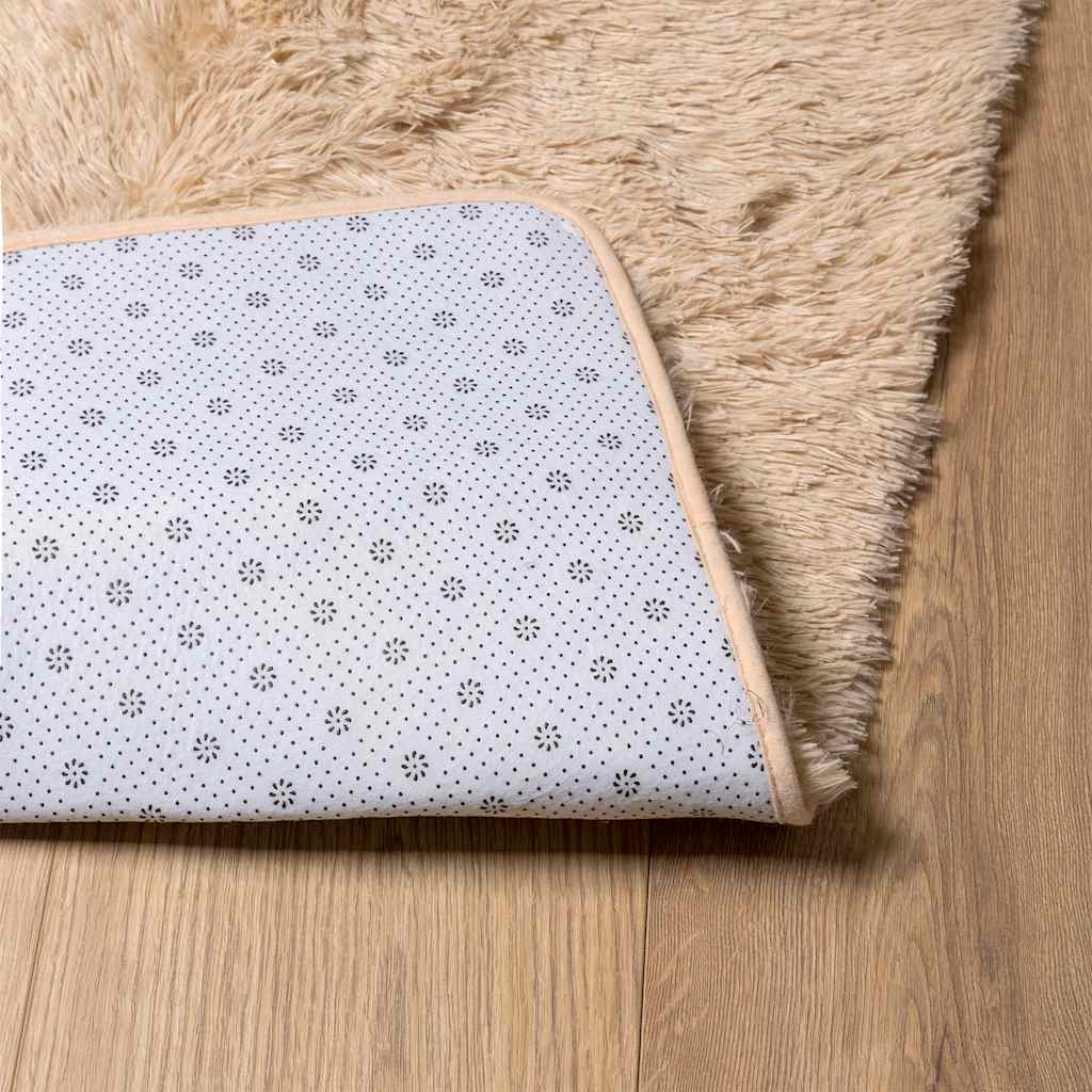 vidaXL Shaggy Rug High Pile NAVARRA Beige 160x160 cm Polyester