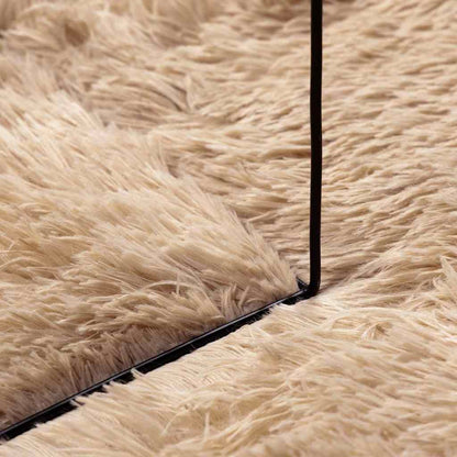 vidaXL Shaggy Rug High Pile NAVARRA Beige 160x160 cm Polyester
