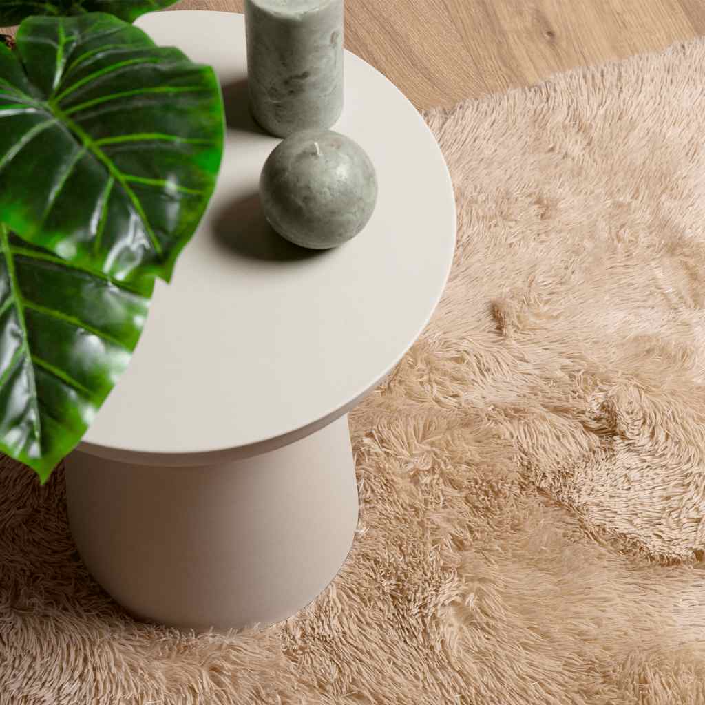 vidaXL Shaggy Rug High Pile NAVARRA Beige 160x160 cm Polyester