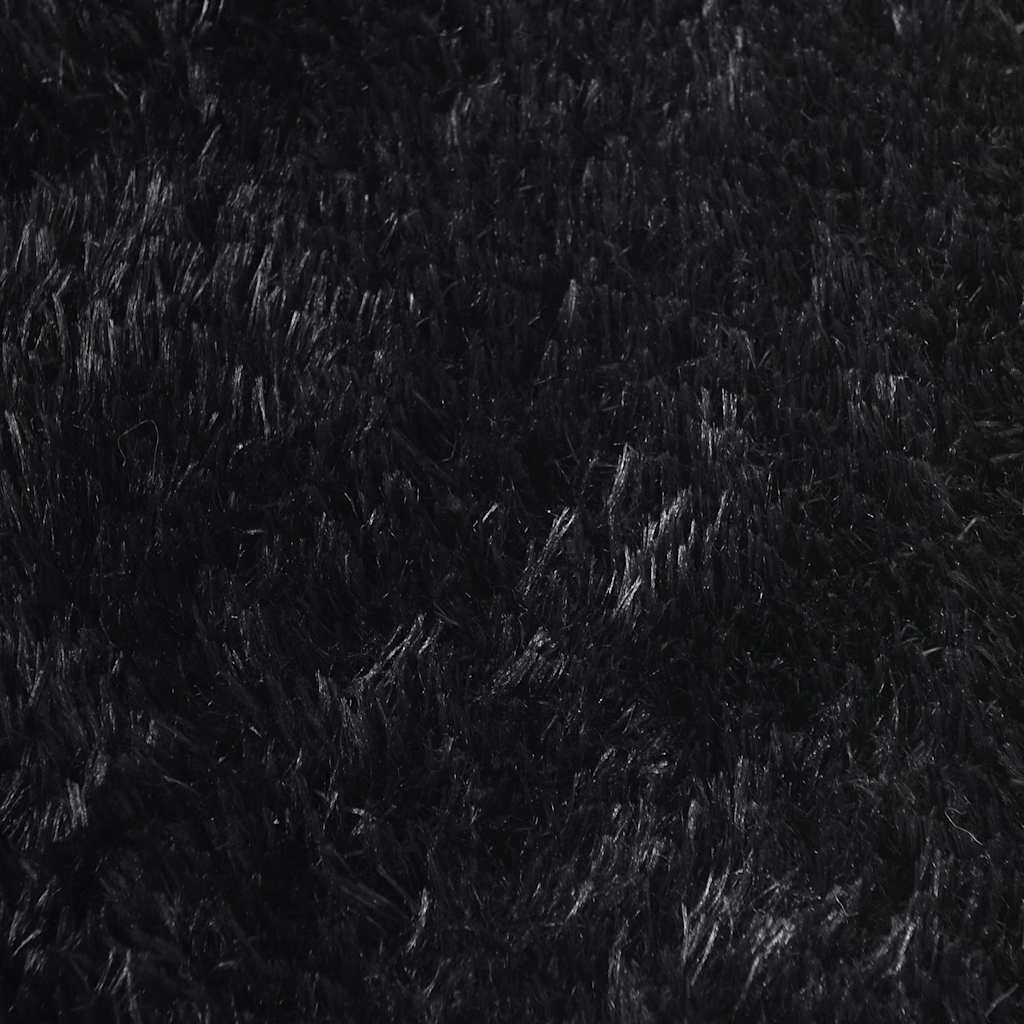vidaXL Shaggy Rug High Pile NAVARRA Black 160x160 cm Polyester