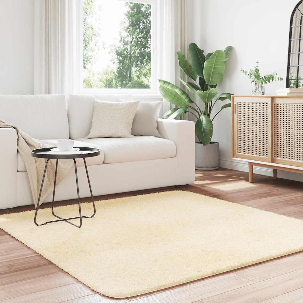 vidaXL Shaggy Rug High Pile NAVARRA Cream 160x160 cm Polyester