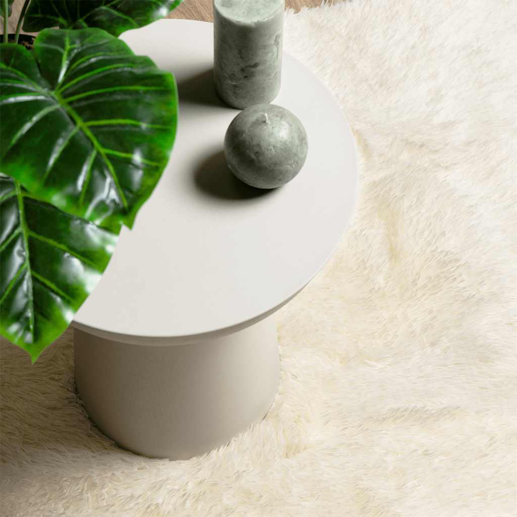 vidaXL Shaggy Rug High Pile NAVARRA Cream 160x160 cm Polyester