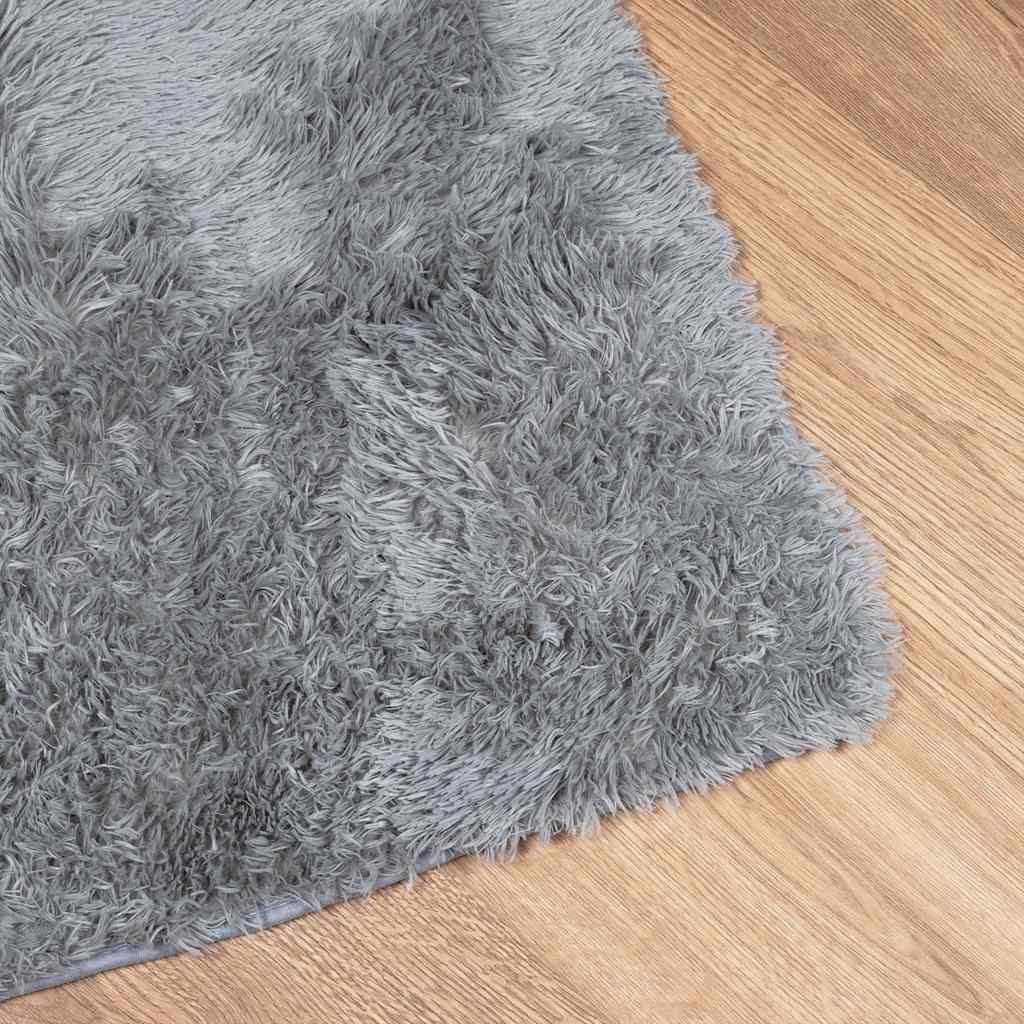 vidaXL Shaggy Rug High Pile NAVARRA Light Grey 160x160 cm Polyester
