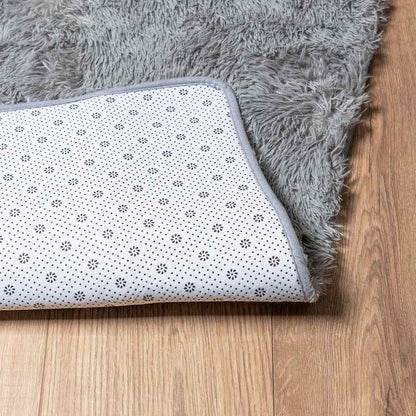 vidaXL Shaggy Rug High Pile NAVARRA Light Grey 160x160 cm Polyester