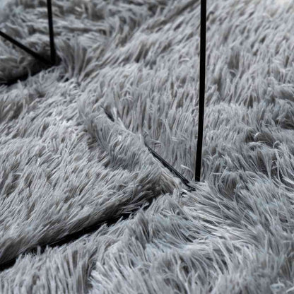 vidaXL Shaggy Rug High Pile NAVARRA Light Grey 160x160 cm Polyester