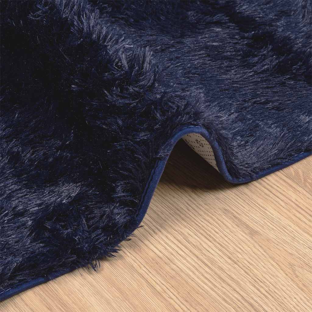 vidaXL Shaggy Rug High Pile NAVARRA Navy 160x160 cm Polyester