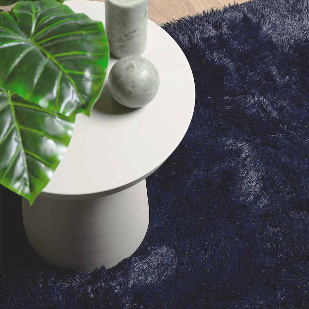 vidaXL Shaggy Rug High Pile NAVARRA Navy 160x160 cm Polyester