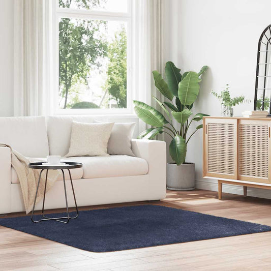 vidaXL Shaggy Rug High Pile NAVARRA Navy 160x160 cm Polyester