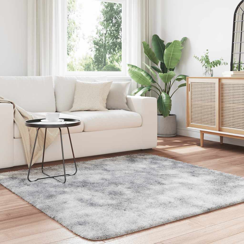 vidaXL Shaggy Rug High Pile NAVARRA Silver Grey 160x160 cm Polyester