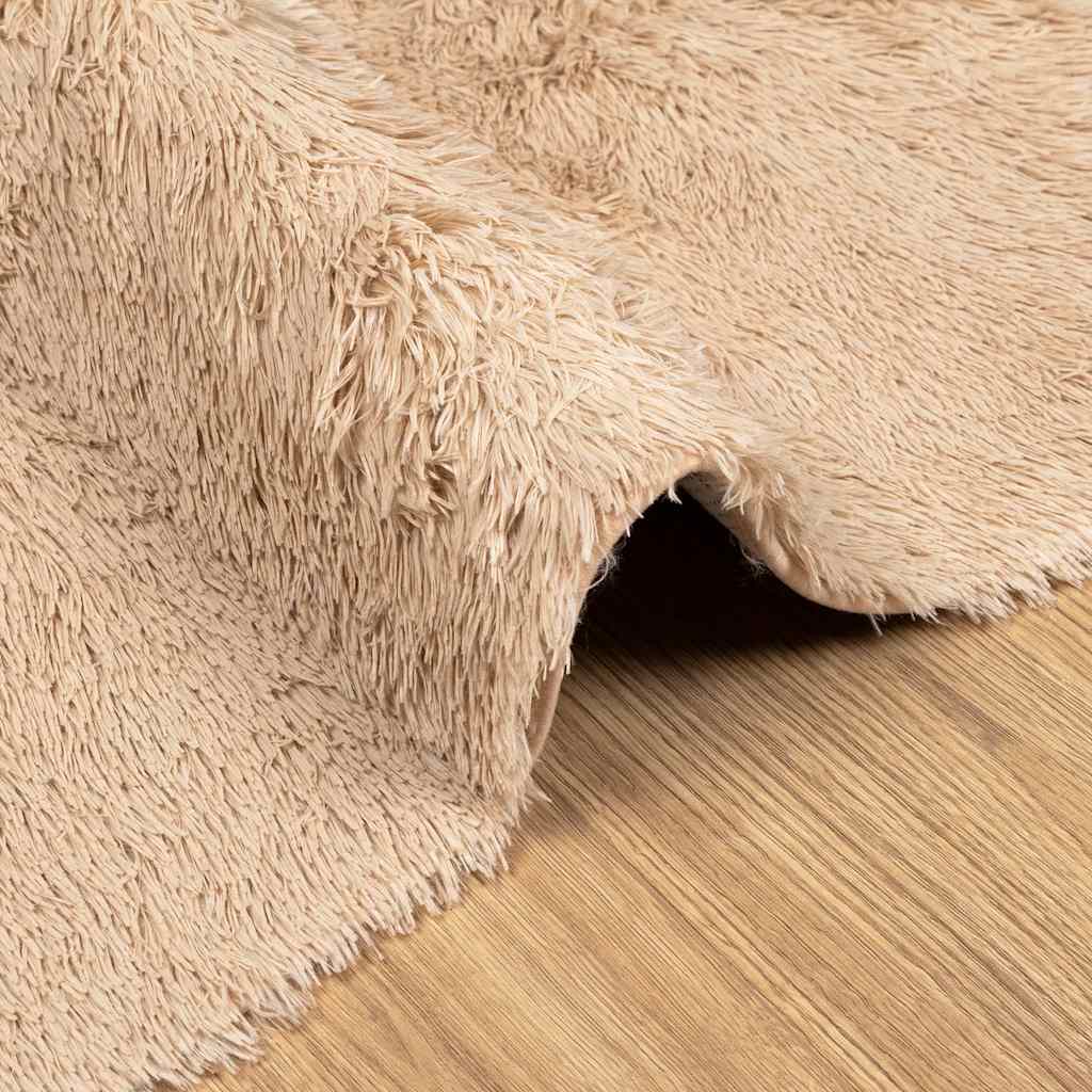 vidaXL Shaggy Rug High Pile NAVARRA Beige 200x200 cm Polyester