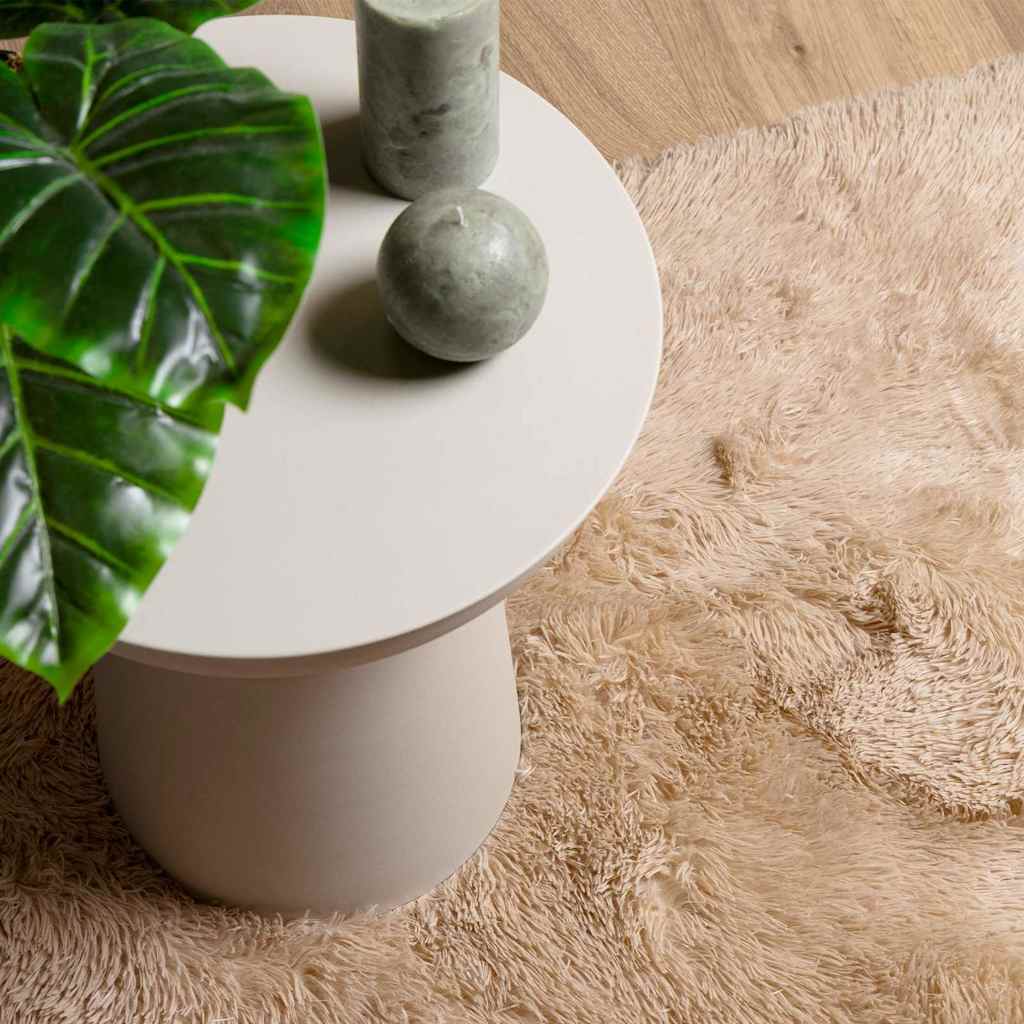 vidaXL Shaggy Rug High Pile NAVARRA Beige 200x200 cm Polyester