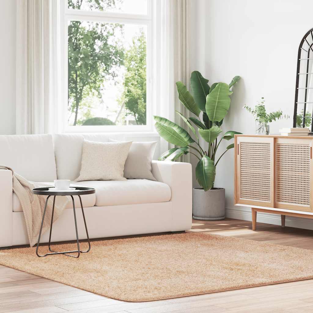 vidaXL Shaggy Rug High Pile NAVARRA Beige 200x200 cm Polyester