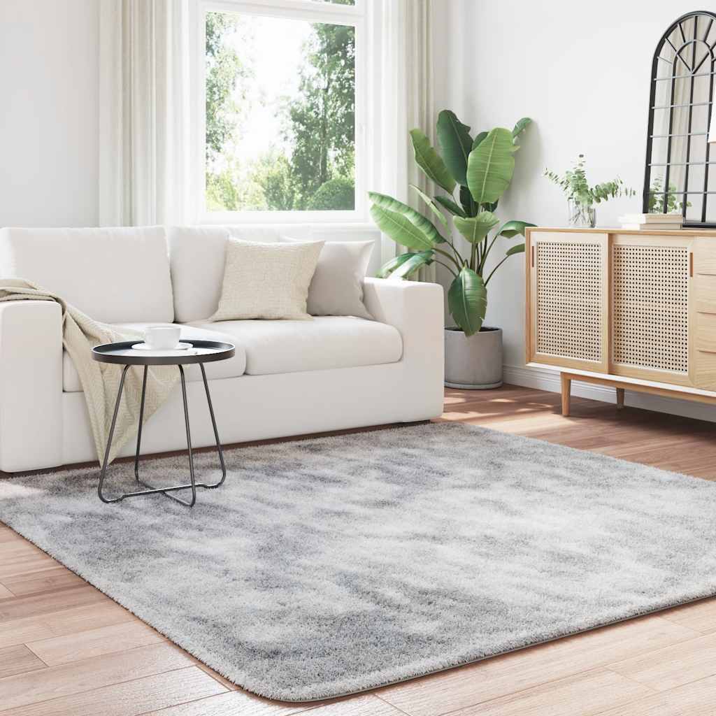 vidaXL Shaggy Rug High Pile NAVARRA Silver Grey 200x200 cm Polyester