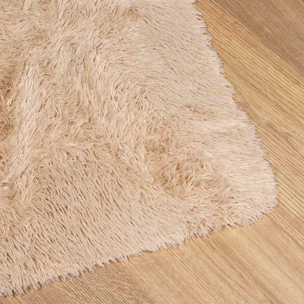 vidaXL Shaggy Rug High Pile NAVARRA Beige 240x240 cm Polyester