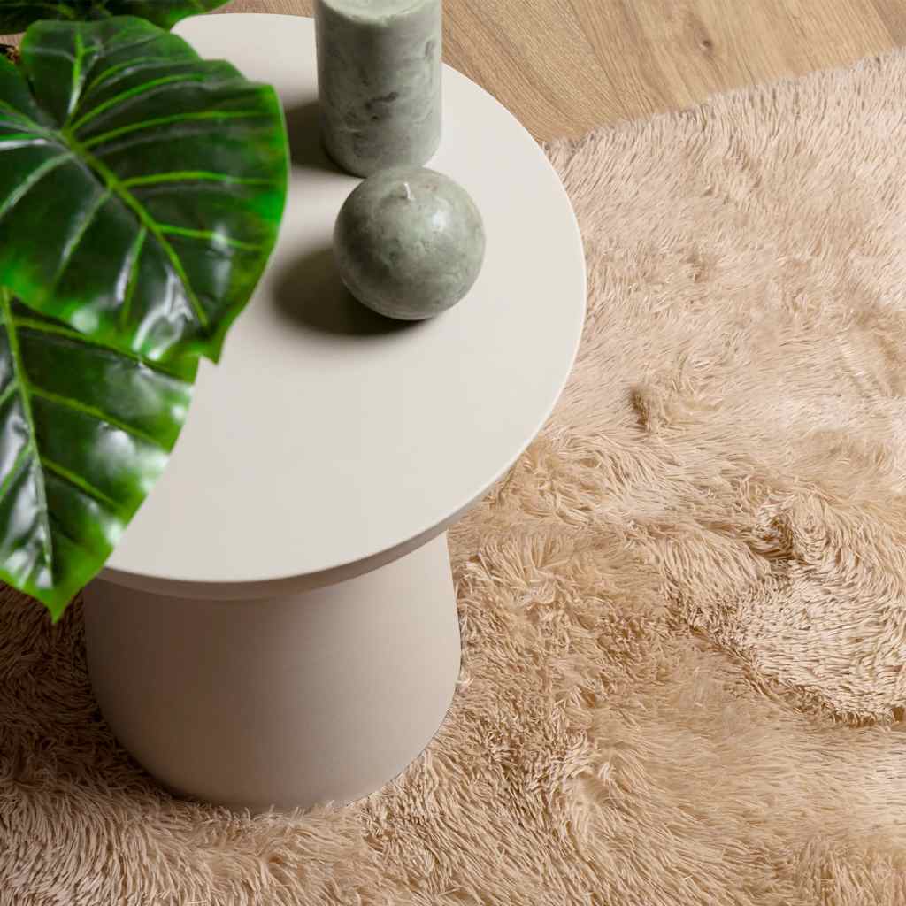 vidaXL Shaggy Rug High Pile NAVARRA Beige 240x240 cm Polyester
