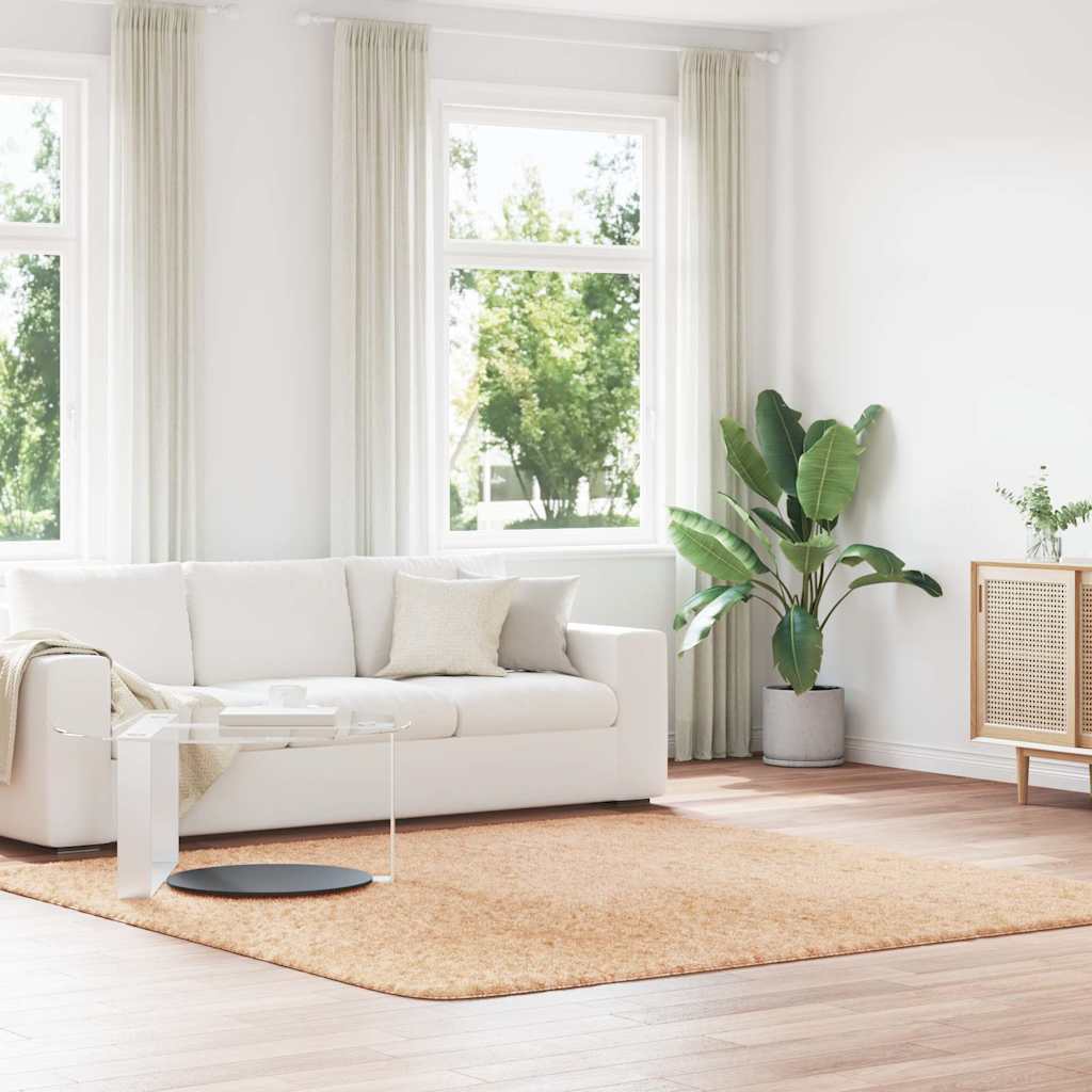 vidaXL Shaggy Rug High Pile NAVARRA Beige 240x240 cm Polyester