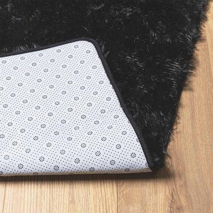 vidaXL Shaggy Rug High Pile NAVARRA Black 240x240 cm Polyester