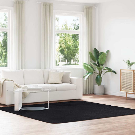 vidaXL Shaggy Rug High Pile NAVARRA Black 240x240 cm Polyester