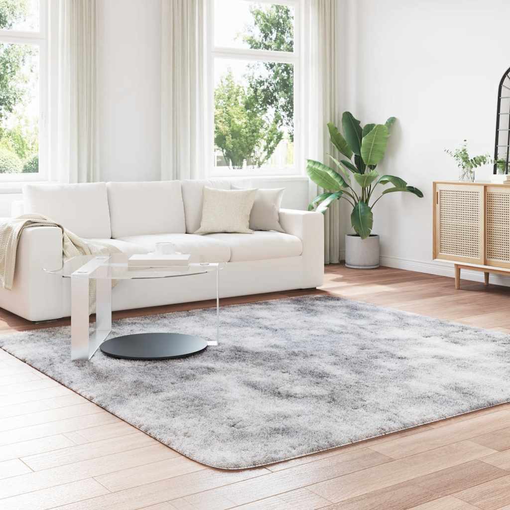 vidaXL Shaggy Rug High Pile NAVARRA Light Grey 240x240 cm Polyester