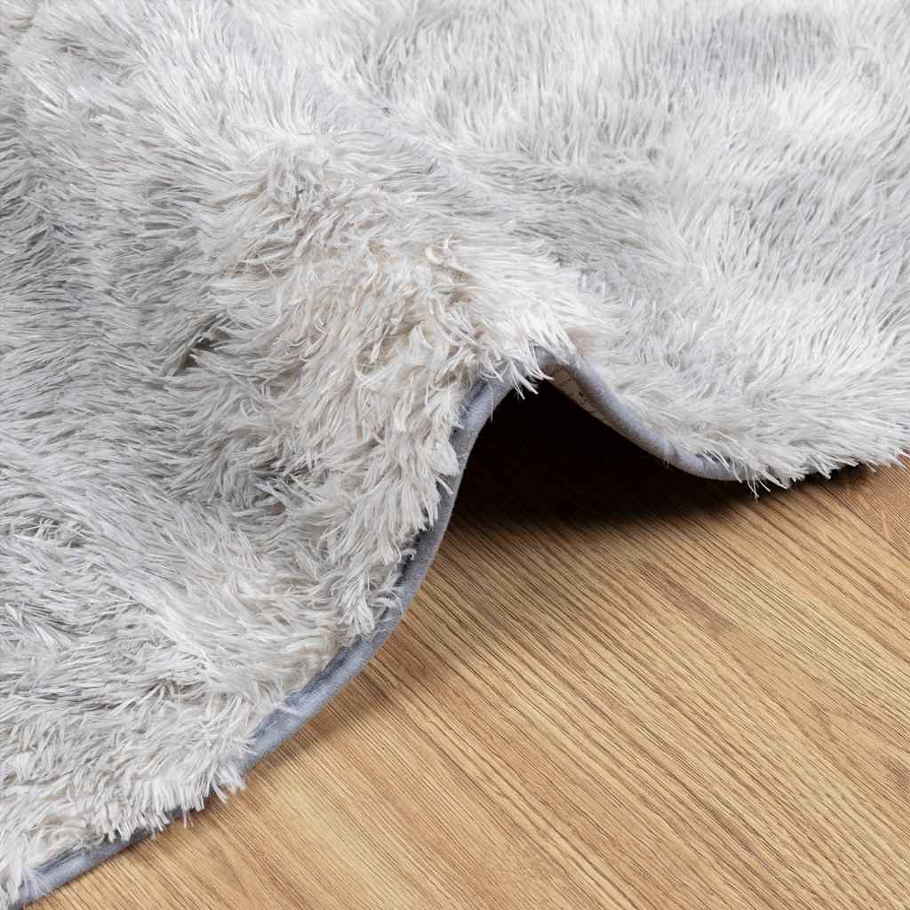 vidaXL Shaggy Rug High Pile NAVARRA Light Grey 240x240 cm Polyester