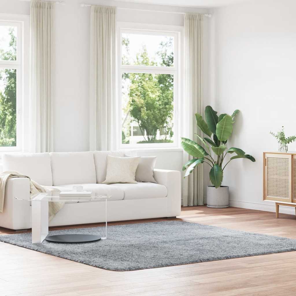 vidaXL Shaggy Rug High Pile NAVARRA Light Grey 240x240 cm Polyester