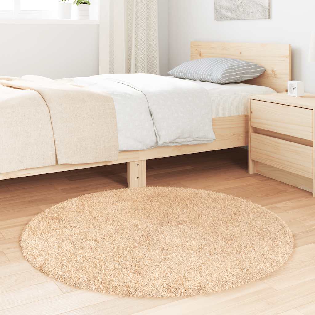vidaXL Shaggy Rug High Pile NAVARRA Beige 100x100 cm Polyester