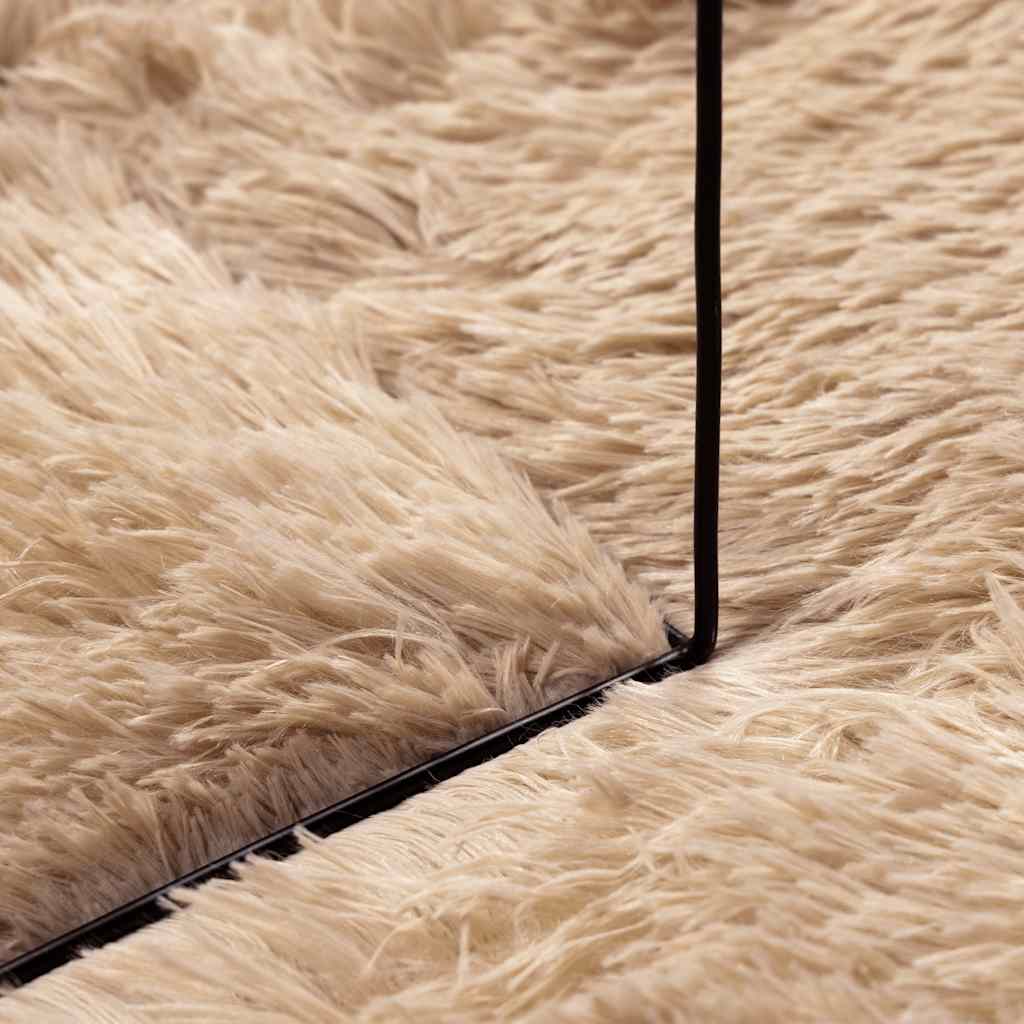 vidaXL Shaggy Rug High Pile NAVARRA Beige 100x100 cm Polyester