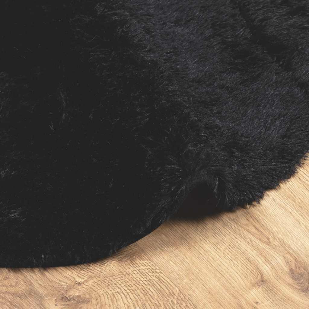 vidaXL Shaggy Rug High Pile NAVARRA Black 100x100 cm Polyester