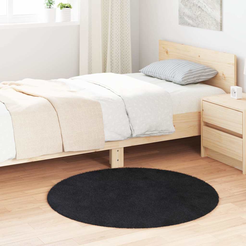 vidaXL Shaggy Rug High Pile NAVARRA Black 100x100 cm Polyester