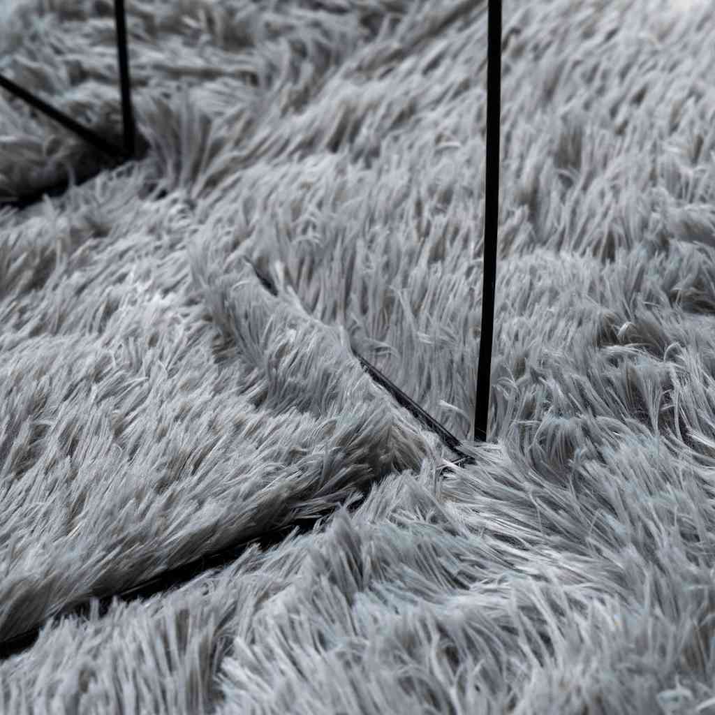 vidaXL Shaggy Rug High Pile NAVARRA Light Grey 100x100 cm Polyester