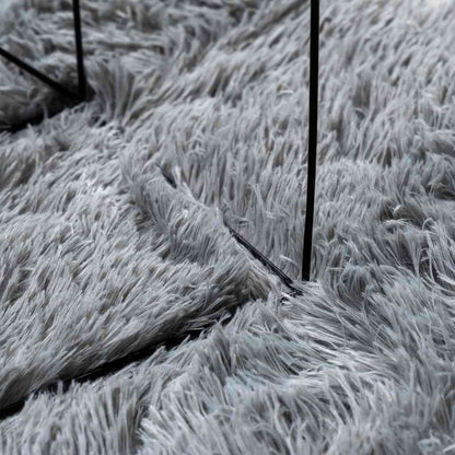 vidaXL Shaggy Rug High Pile NAVARRA Light Grey 100x100 cm Polyester
