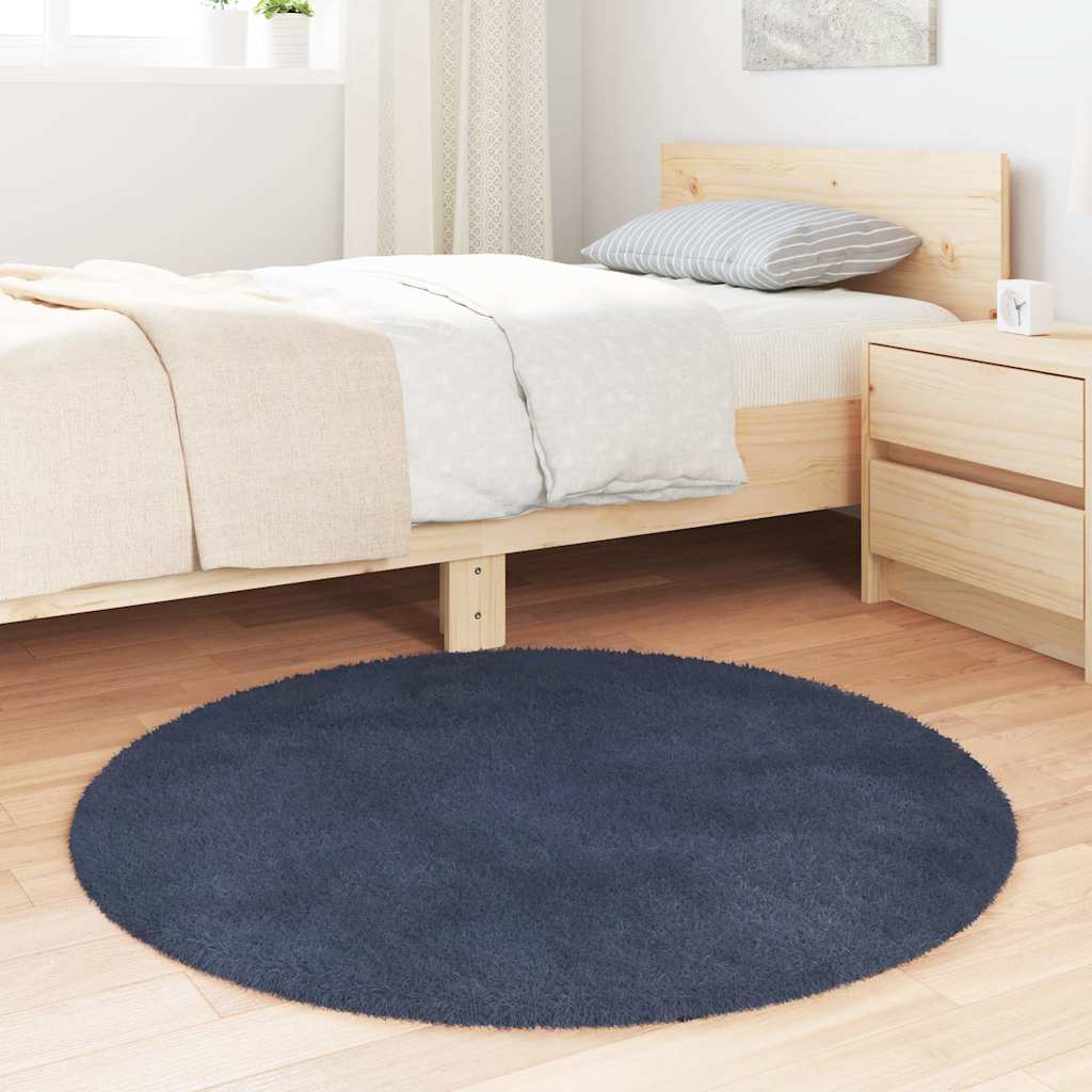 vidaXL Shaggy Rug High Pile NAVARRA Navy 100x100 cm Polyester
