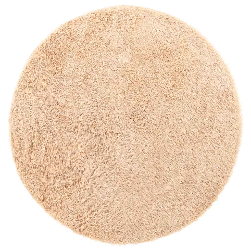 vidaXL Shaggy Rug High Pile NAVARRA Beige 120x120 cm Polyester