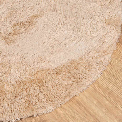 vidaXL Shaggy Rug High Pile NAVARRA Beige 120x120 cm Polyester