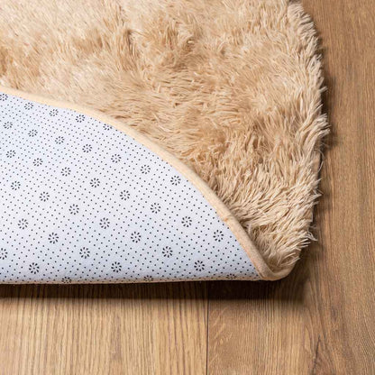 vidaXL Shaggy Rug High Pile NAVARRA Beige 120x120 cm Polyester