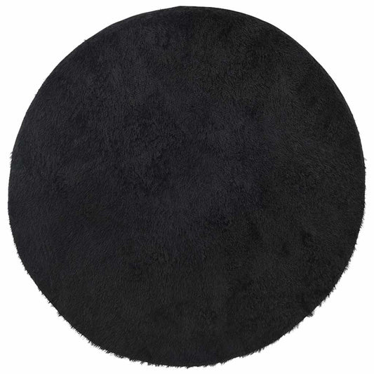 vidaXL Shaggy Rug High Pile NAVARRA Black 120x120 cm Polyester