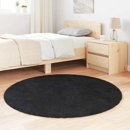 vidaXL Shaggy Rug High Pile NAVARRA Black 120x120 cm Polyester
