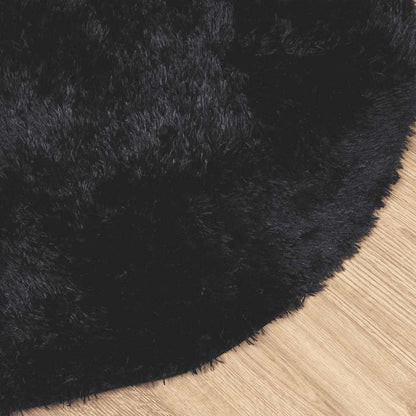 vidaXL Shaggy Rug High Pile NAVARRA Black 120x120 cm Polyester