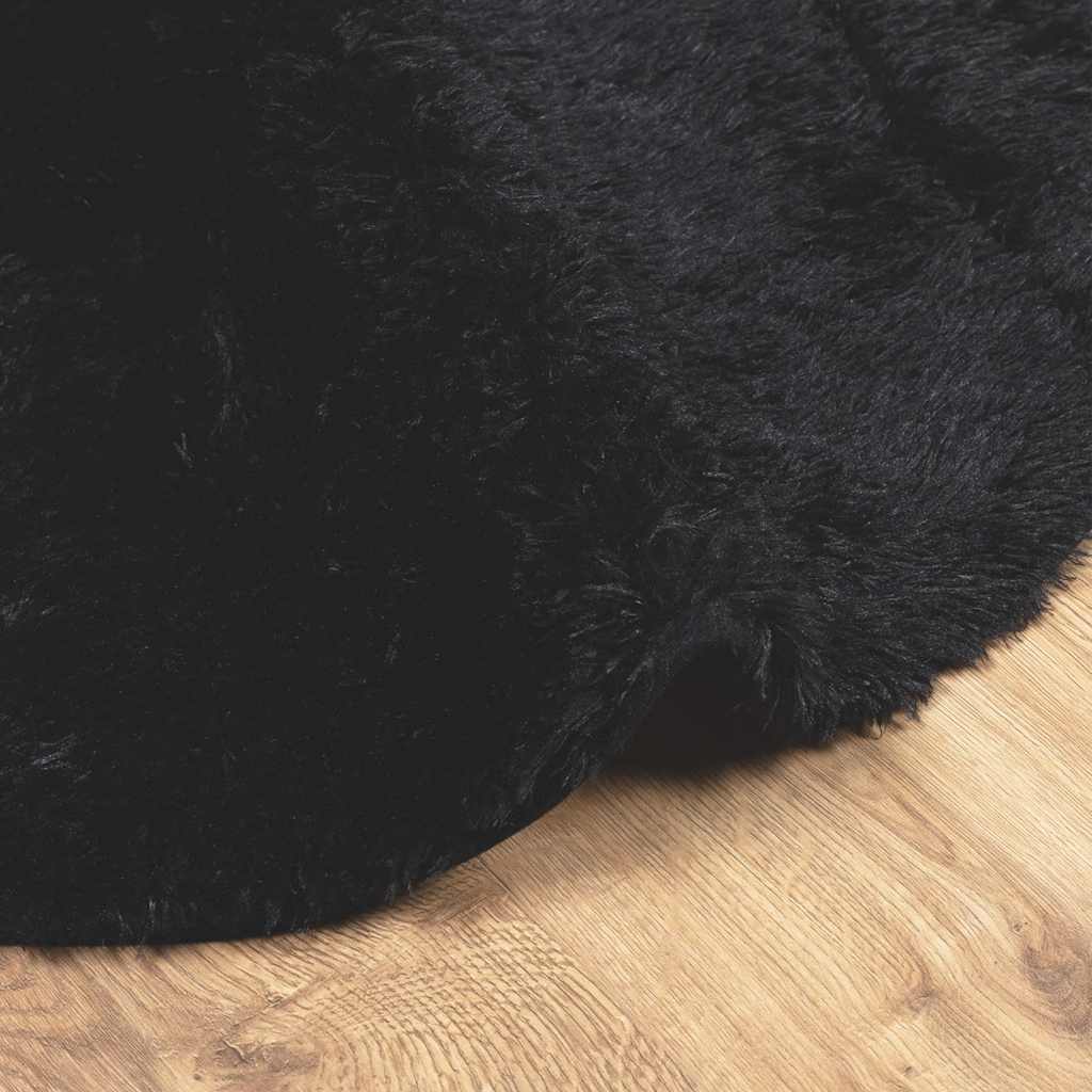 vidaXL Shaggy Rug High Pile NAVARRA Black 120x120 cm Polyester