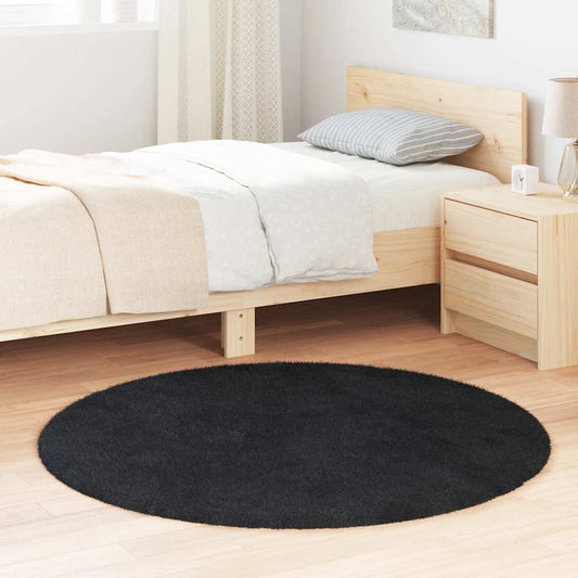 vidaXL Shaggy Rug High Pile NAVARRA Black 120x120 cm Polyester