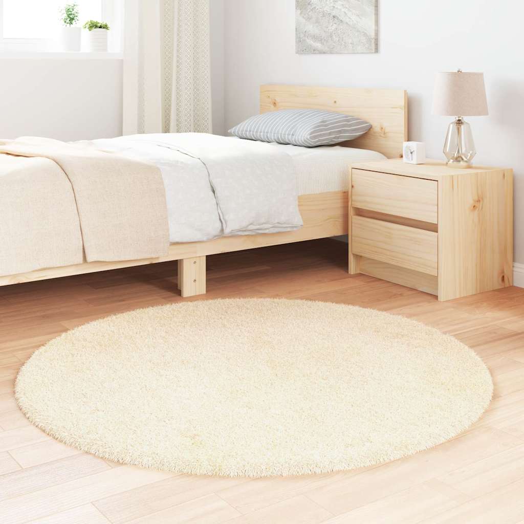 vidaXL Shaggy Rug High Pile NAVARRA Cream 120x120 cm Polyester