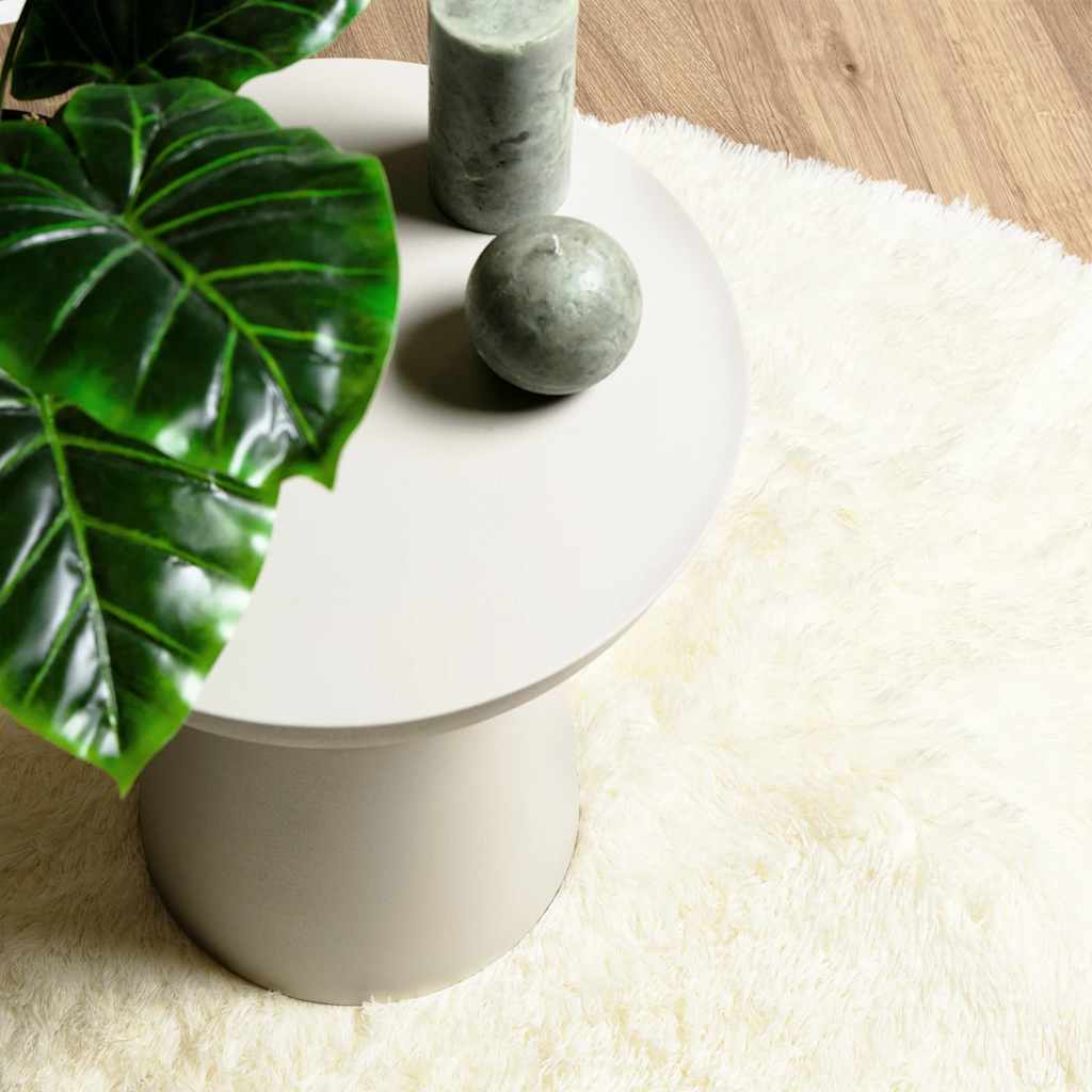 vidaXL Shaggy Rug High Pile NAVARRA Cream 120x120 cm Polyester