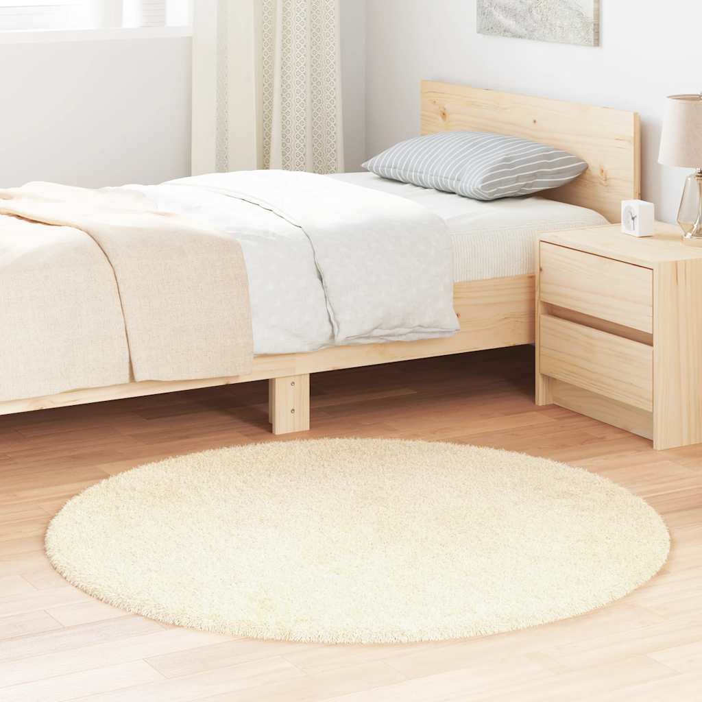 vidaXL Shaggy Rug High Pile NAVARRA Cream 120x120 cm Polyester