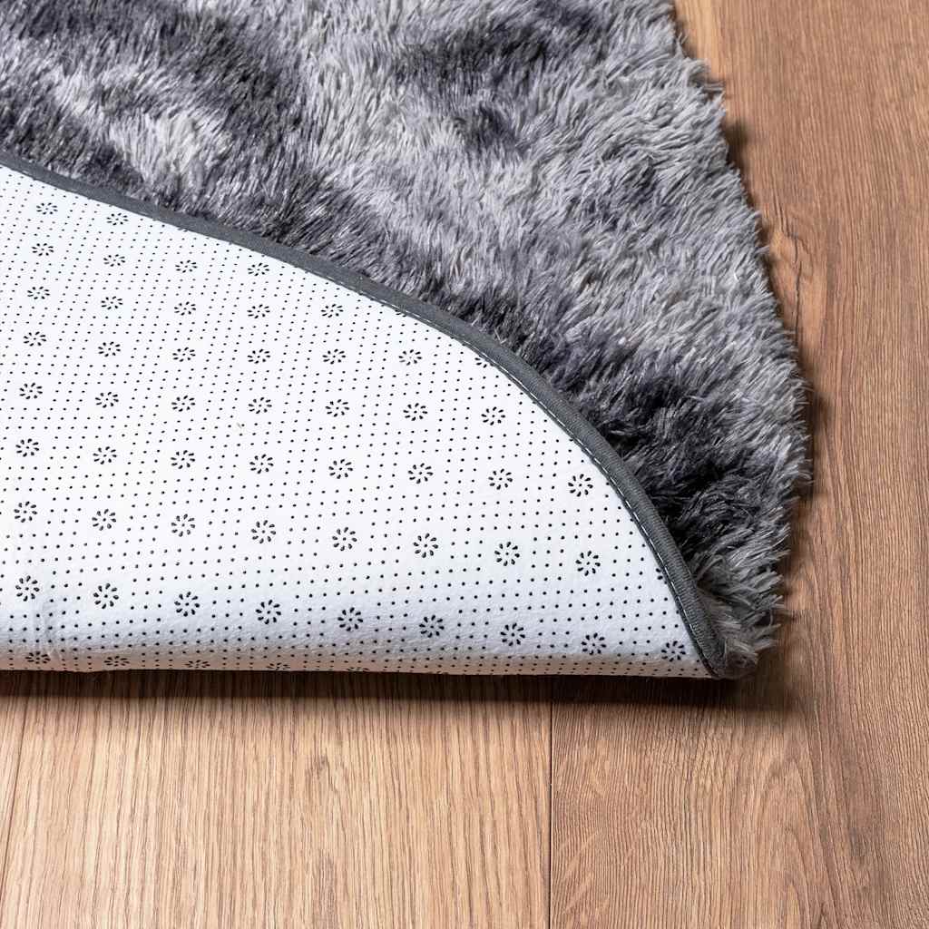 vidaXL Shaggy Rug High Pile NAVARRA Dark Grey 120x120 cm Polyester