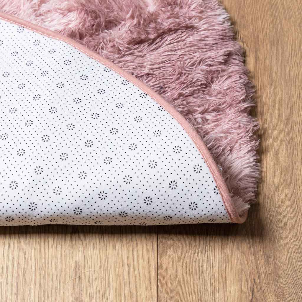 vidaXL Shaggy Rug High Pile NAVARRA Dusty Pink 120x120 cm Polyester