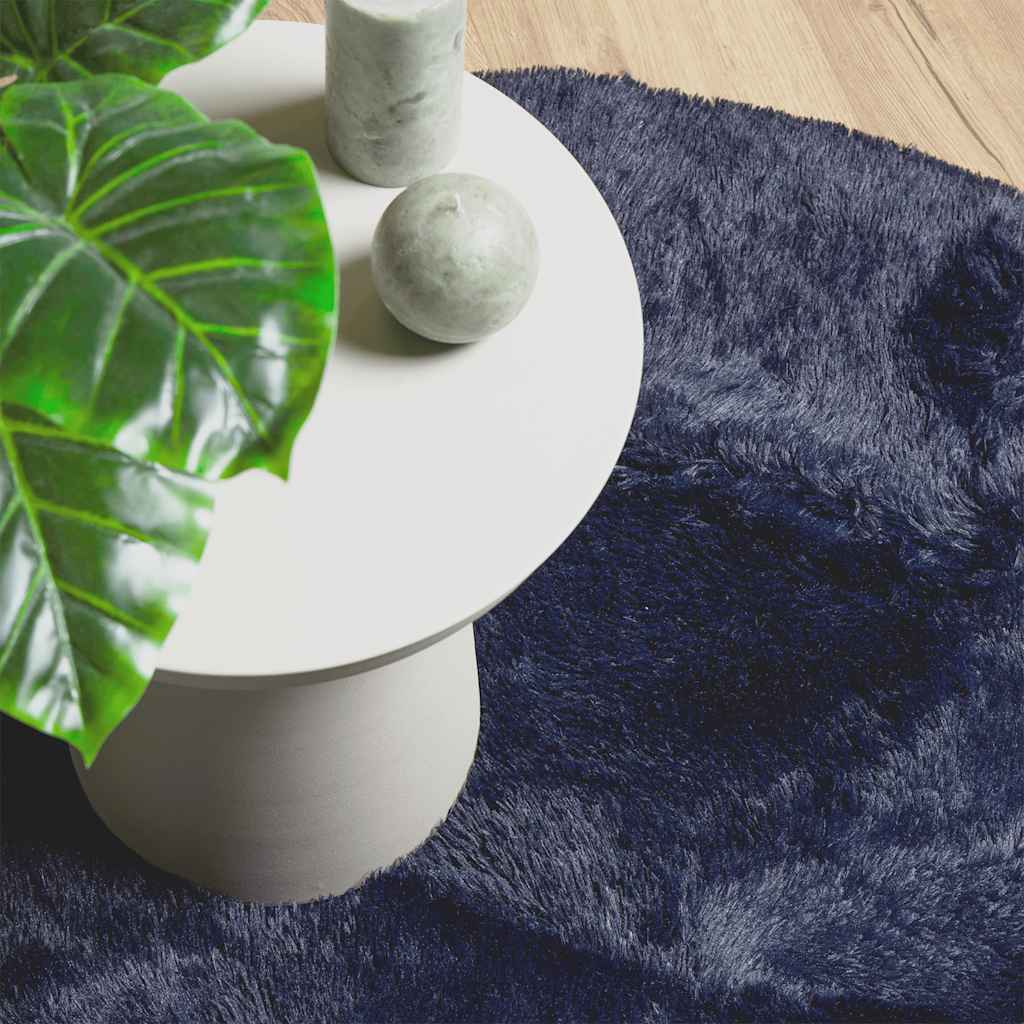 vidaXL Shaggy Rug High Pile NAVARRA Navy 120x120 cm Polyester