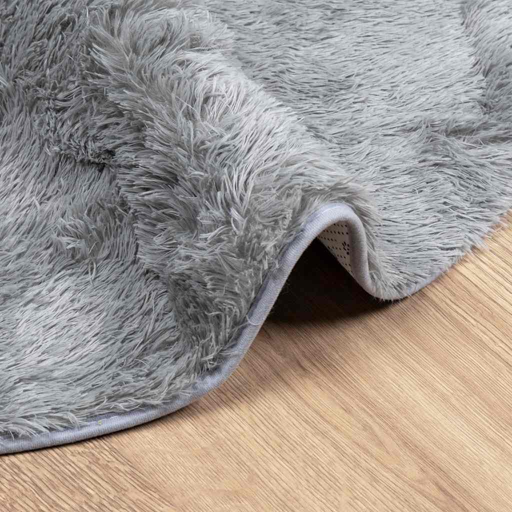 vidaXL Shaggy Rug High Pile NAVARRA Silver Grey 120x120 cm Polyester