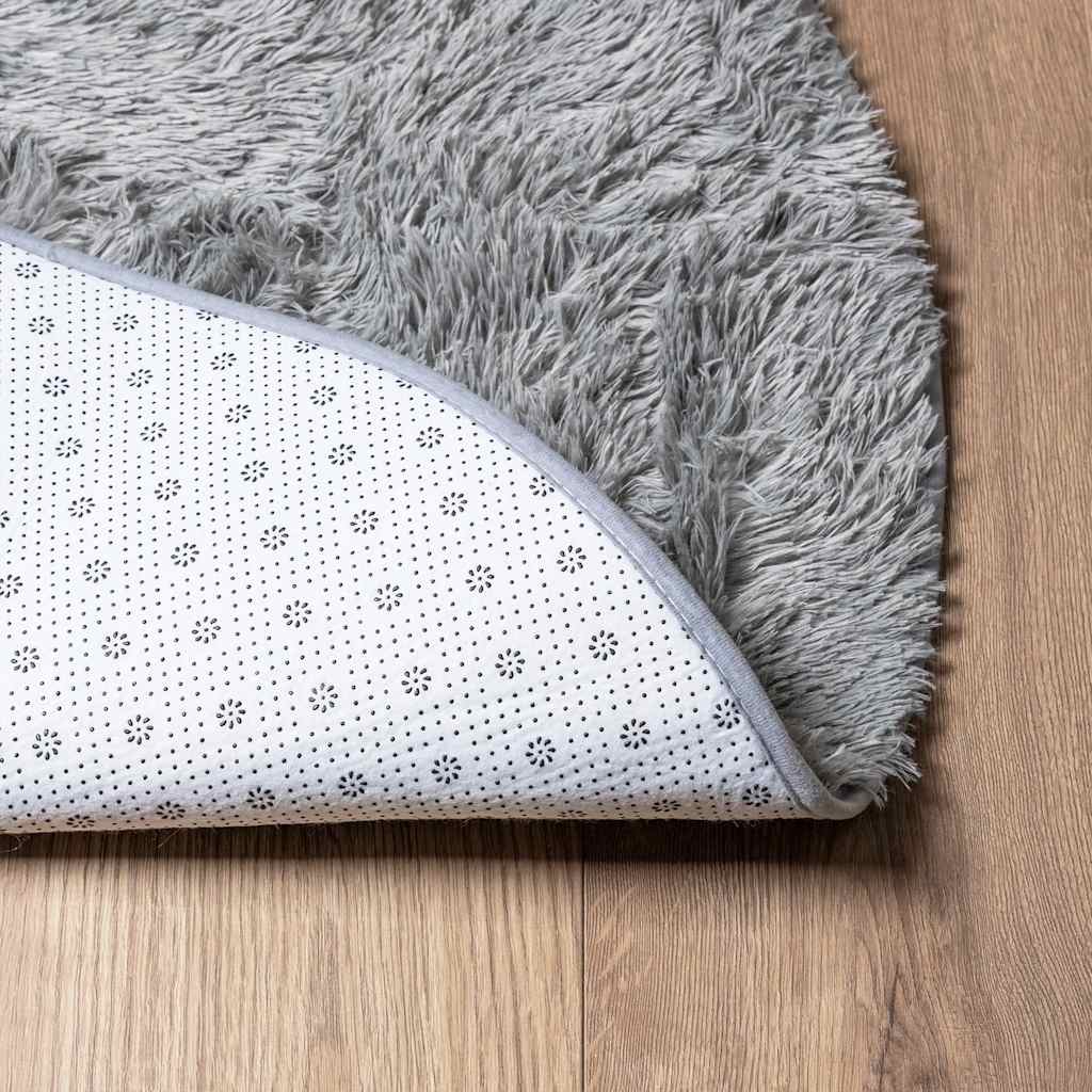 vidaXL Shaggy Rug High Pile NAVARRA Silver Grey 120x120 cm Polyester