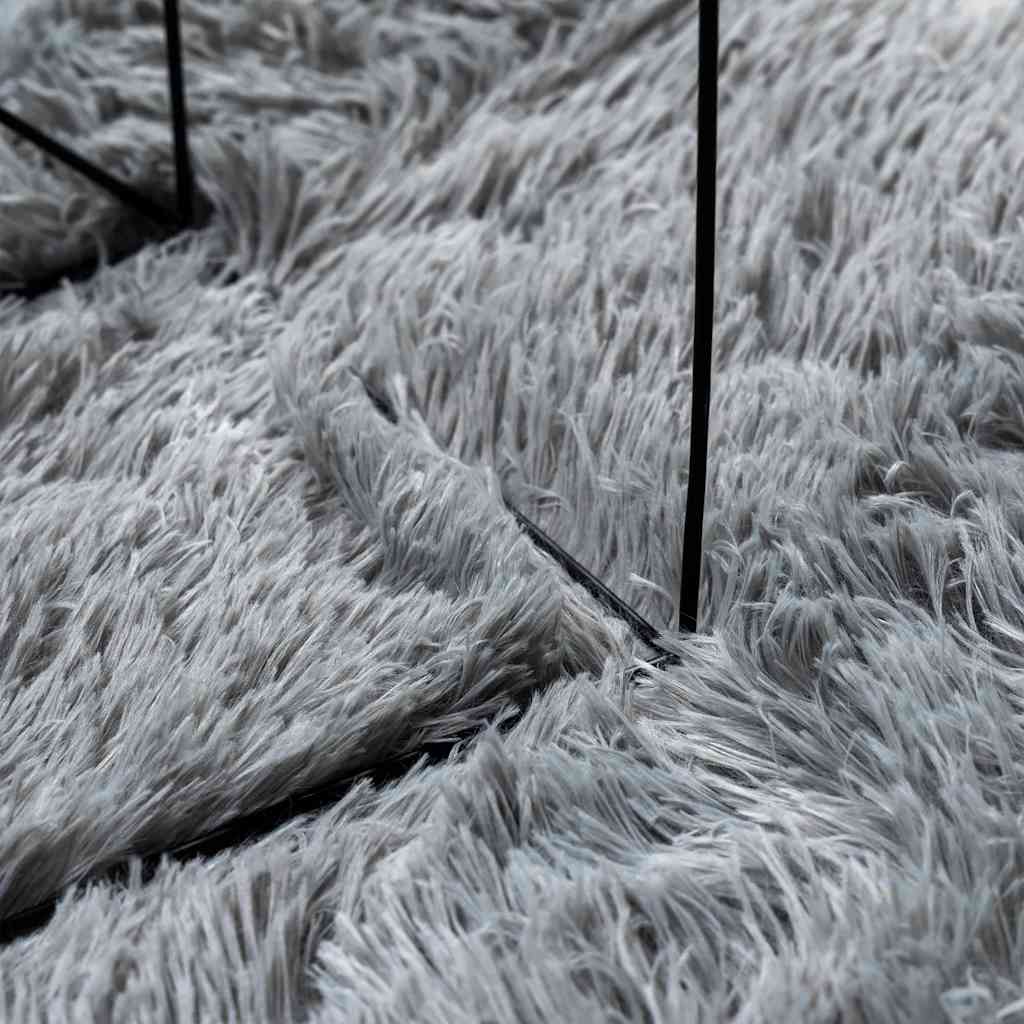 vidaXL Shaggy Rug High Pile NAVARRA Silver Grey 120x120 cm Polyester