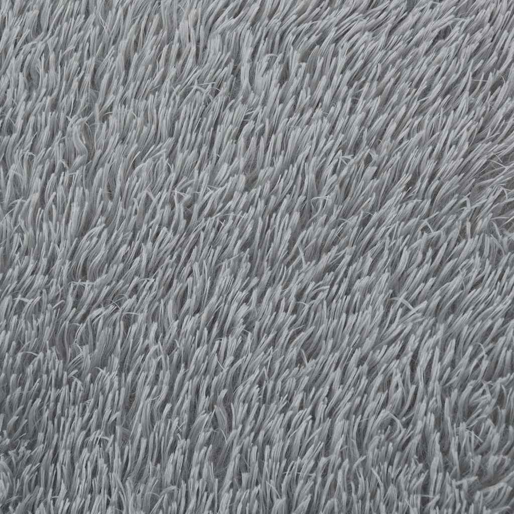 vidaXL Shaggy Rug High Pile NAVARRA Silver Grey 120x120 cm Polyester